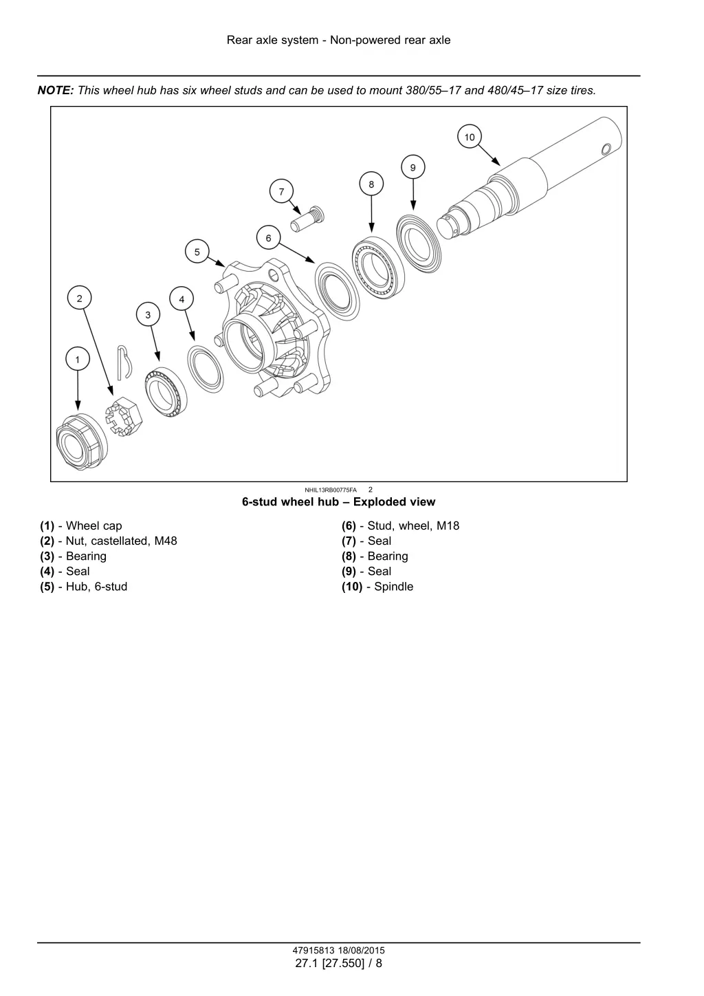 rear axle system non powered rear axle 5