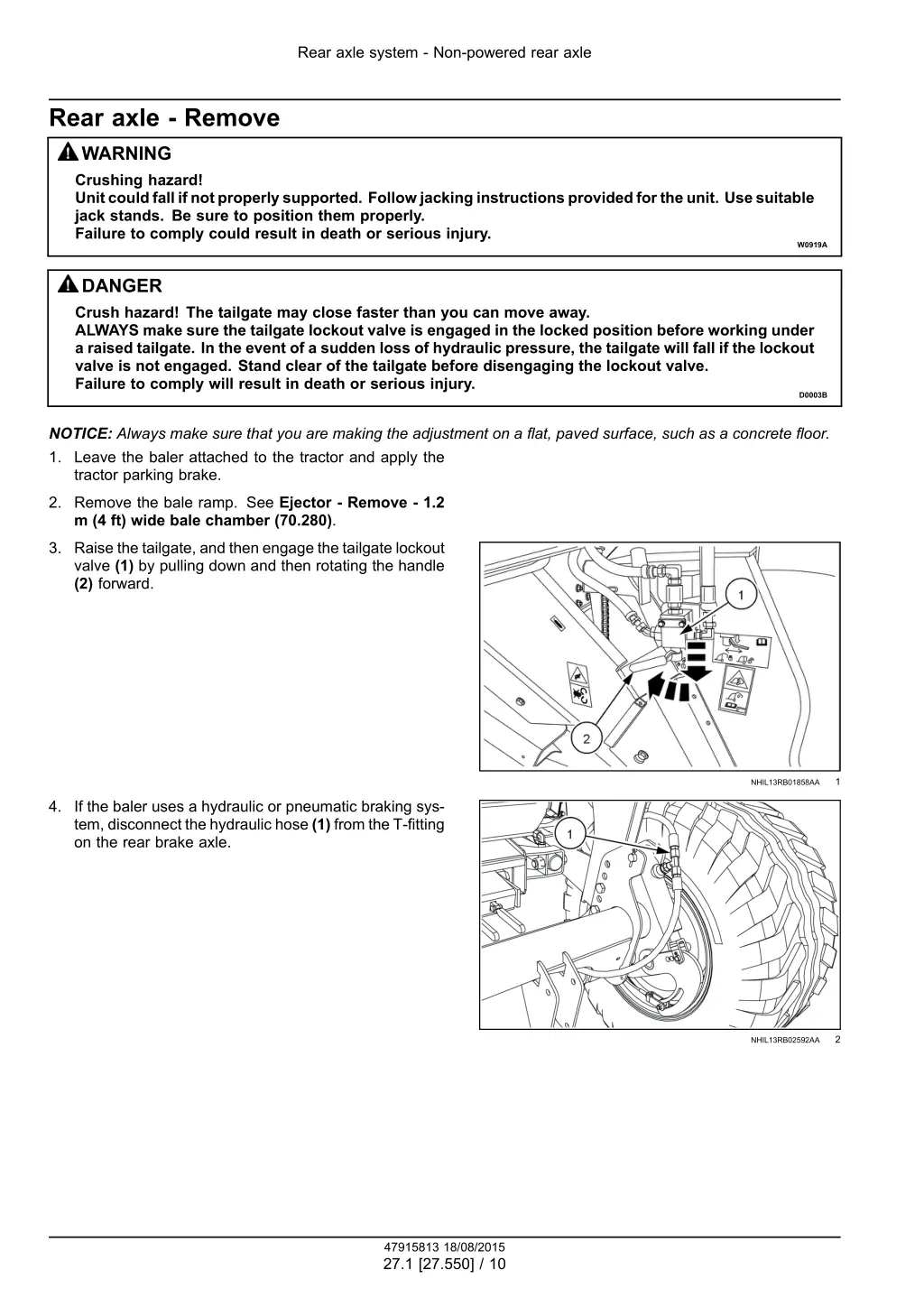 rear axle system non powered rear axle 7