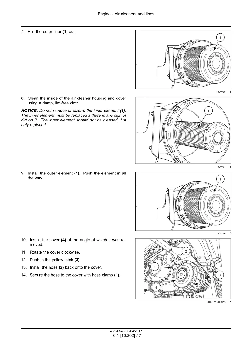 engine air cleaners and lines 4