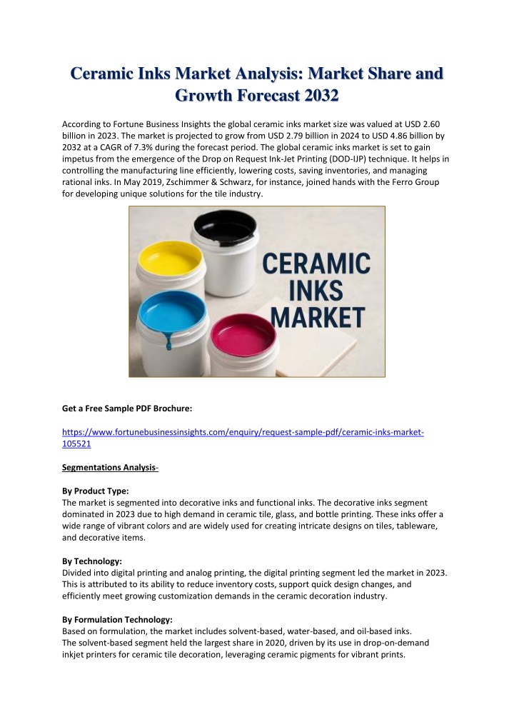 ceramic inks market analysis market share
