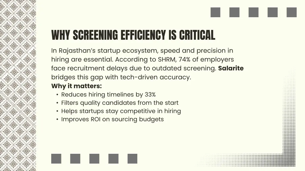 why screening efficiency is critical in rajasthan