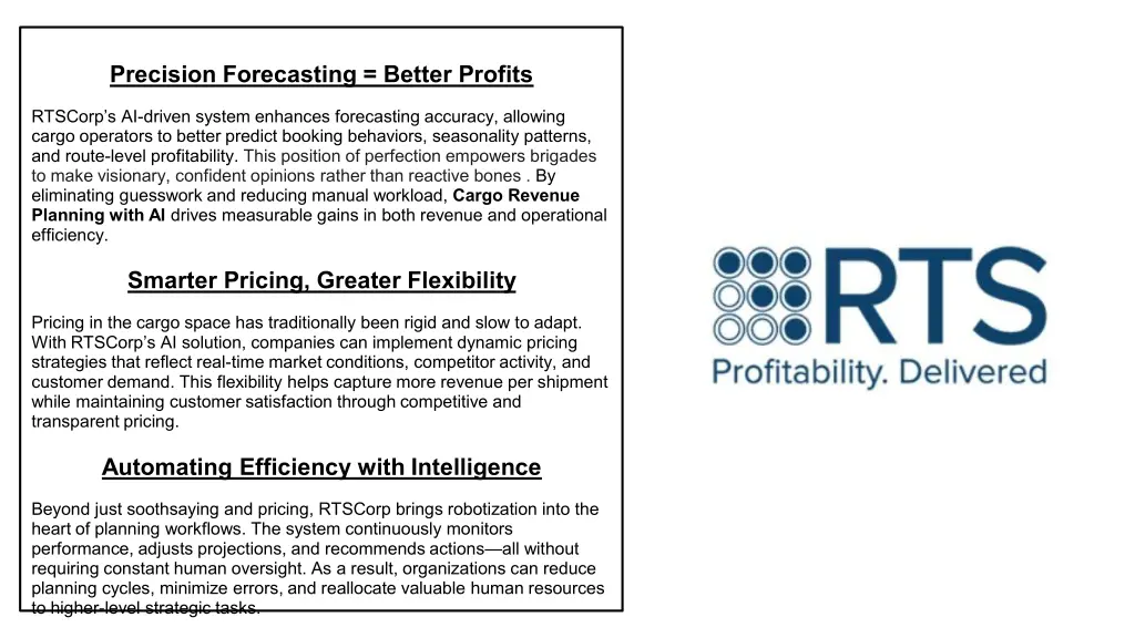 precision forecasting better profits