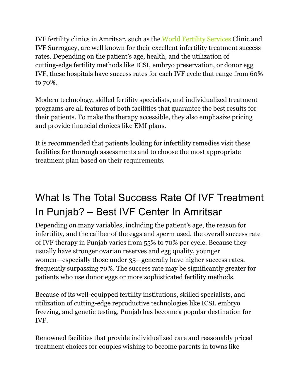 ivf fertility clinics in amritsar such