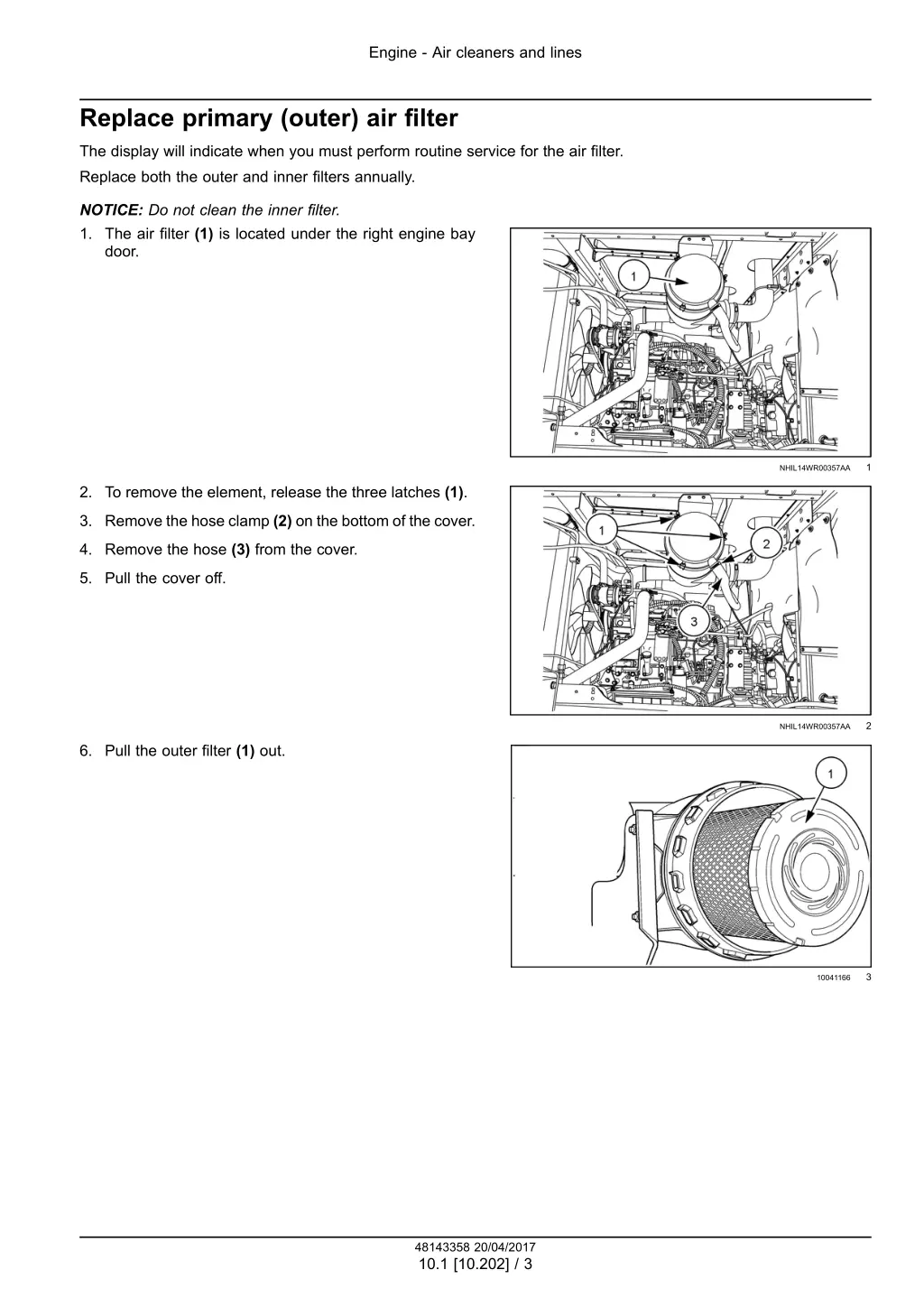 engine air cleaners and lines