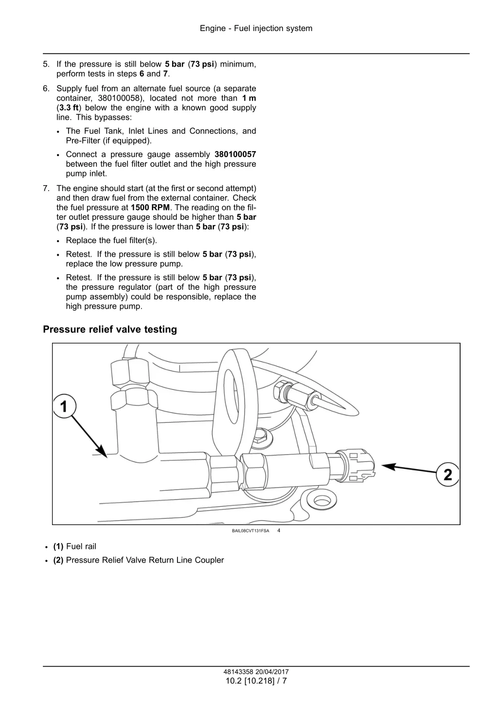 engine fuel injection system 4