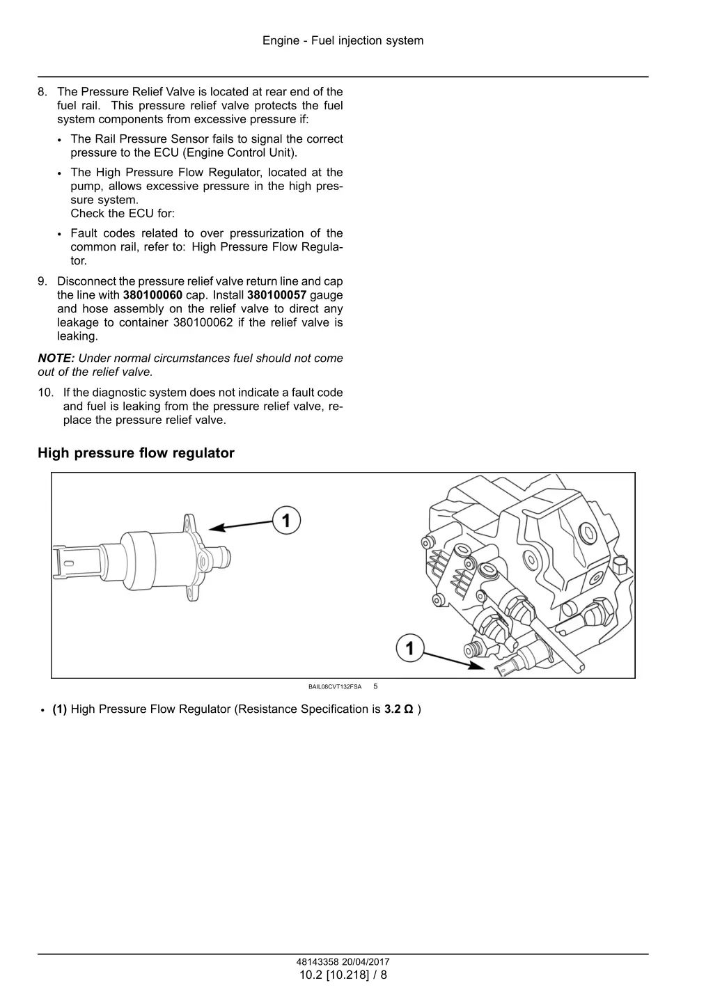 engine fuel injection system 5