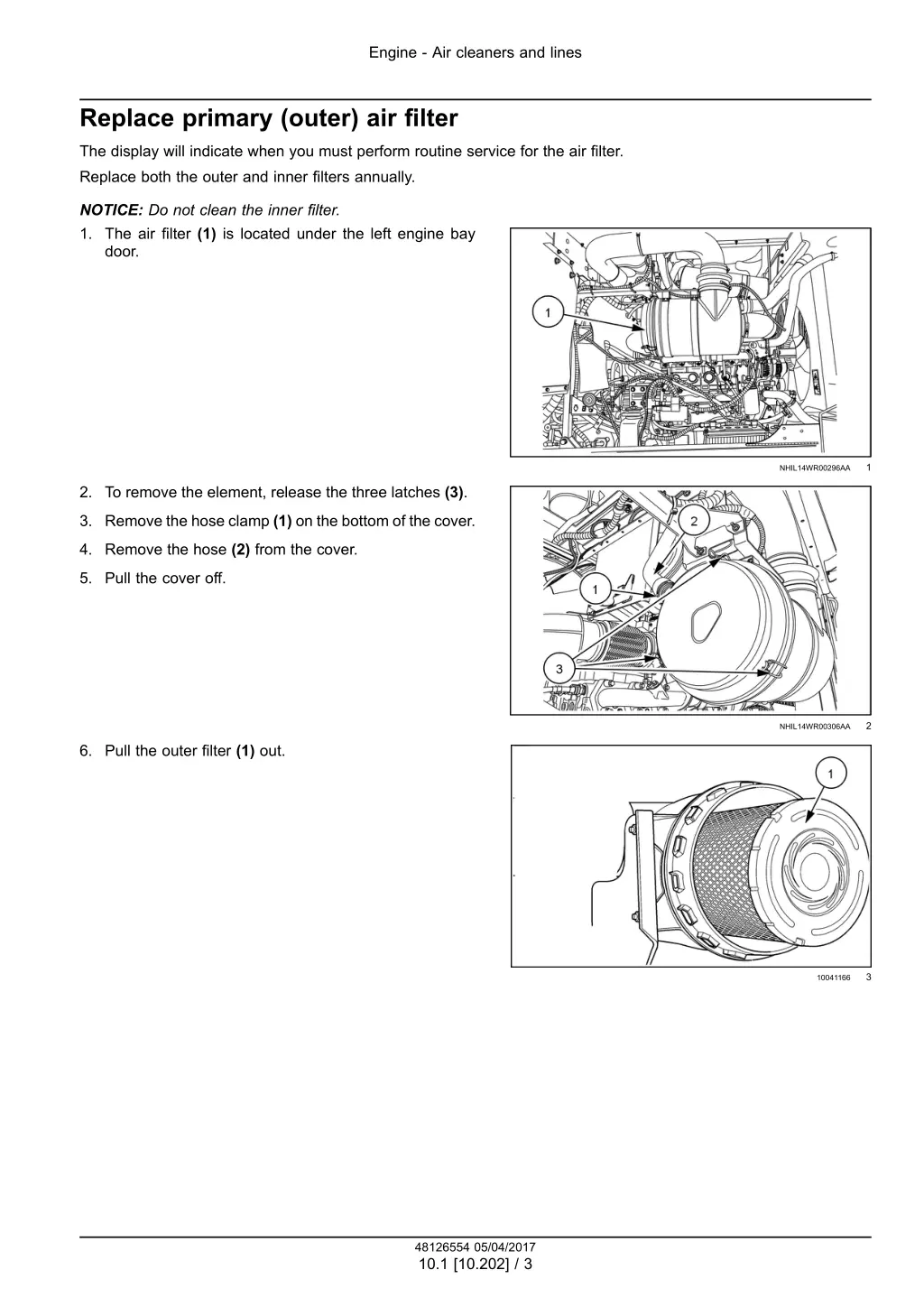 engine air cleaners and lines