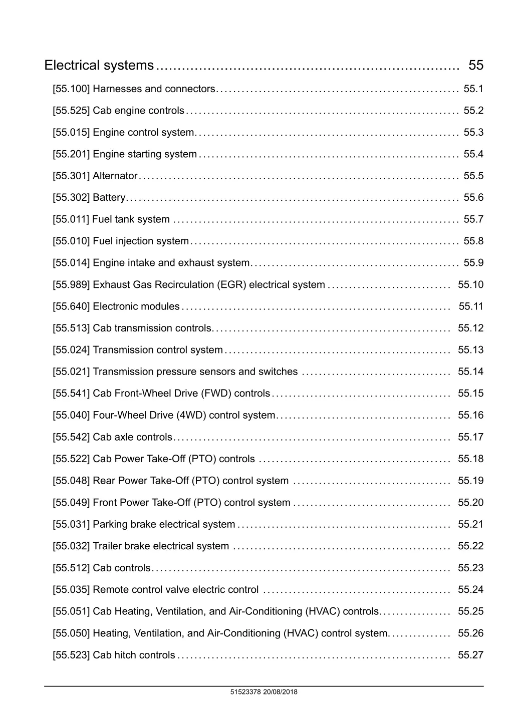 electrical systems 55