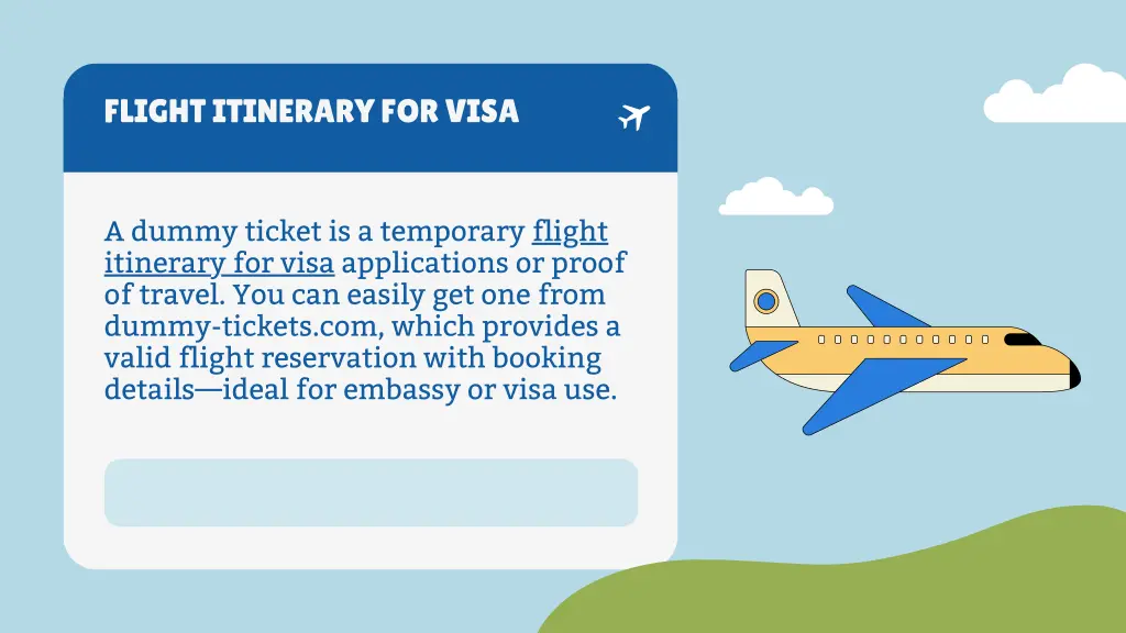 flight itinerary for visa