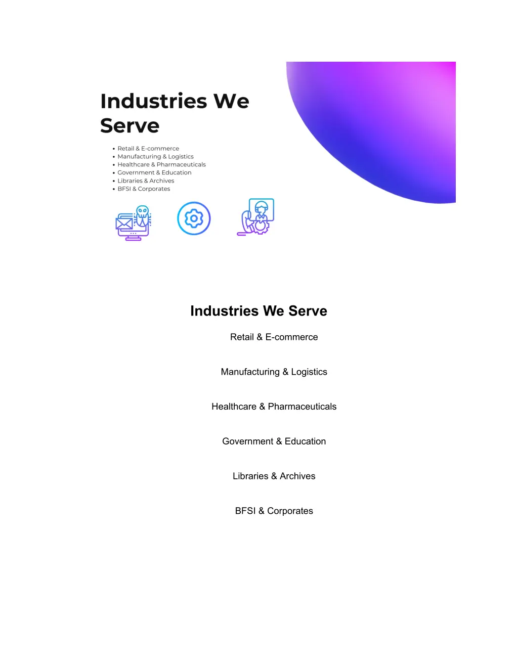 industries we serve