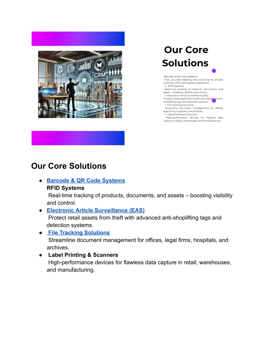our core solutions
