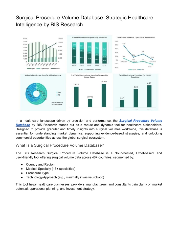 surgical procedure volume database strategic