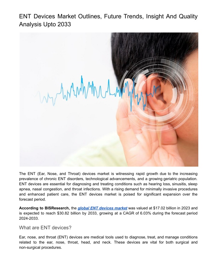 ent devices market outlines future trends insight