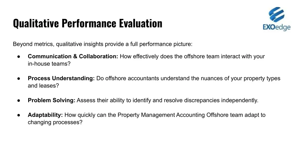 qualitative performance evaluation