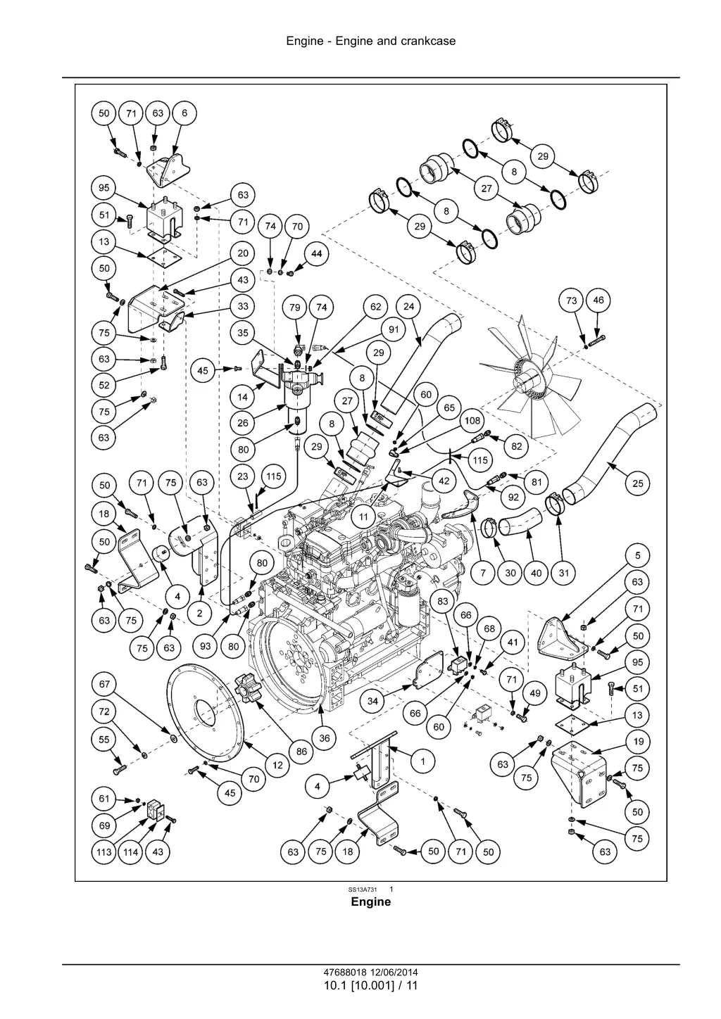 engine engine and crankcase