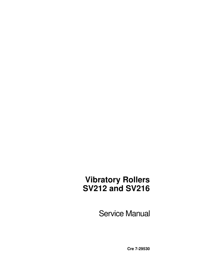 vibratory rollers sv212 and sv216