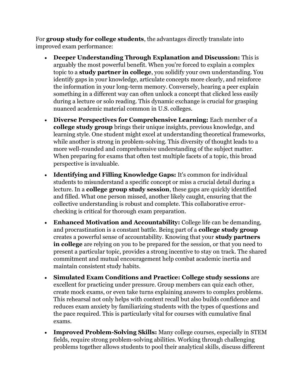 for group study for college students