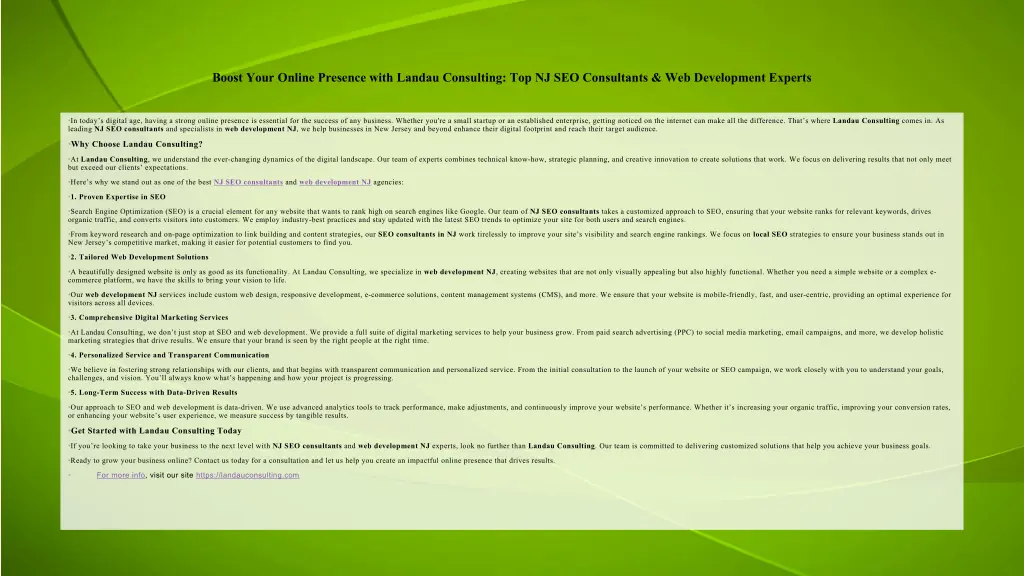 boost your online presence with landau consulting