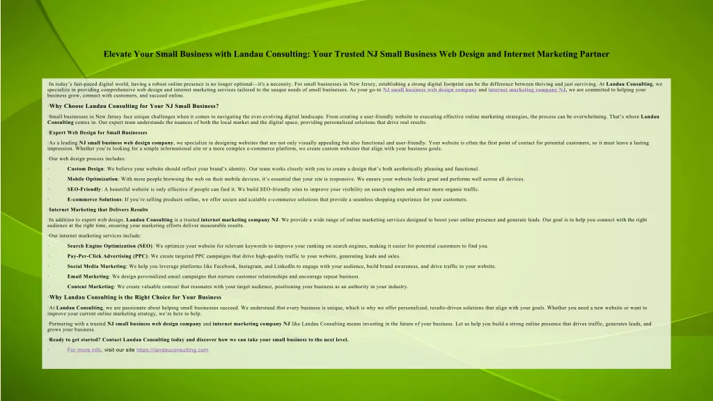 elevate your small business with landau