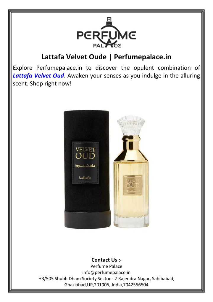 lattafa velvet oude perfumepalace in