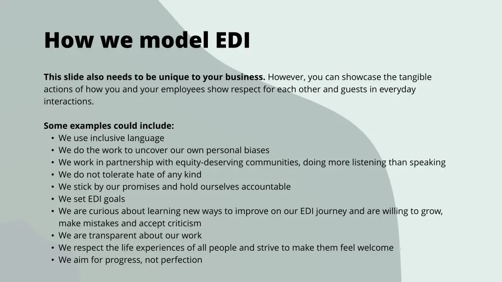 how we model edi