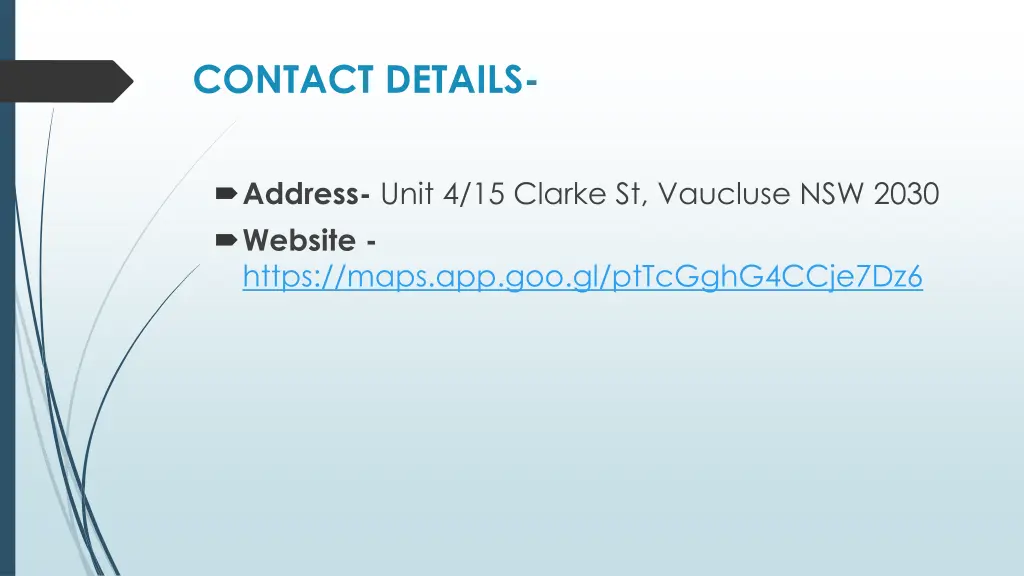 contact details