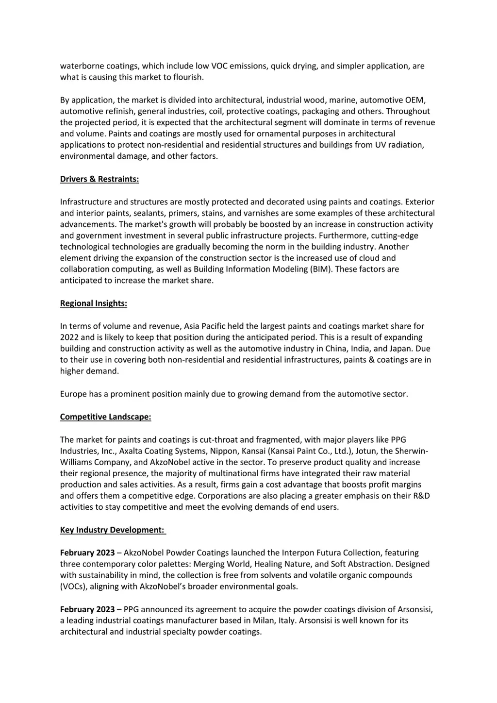waterborne coatings which include