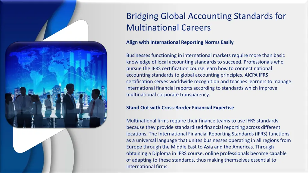 bridging global accounting standards