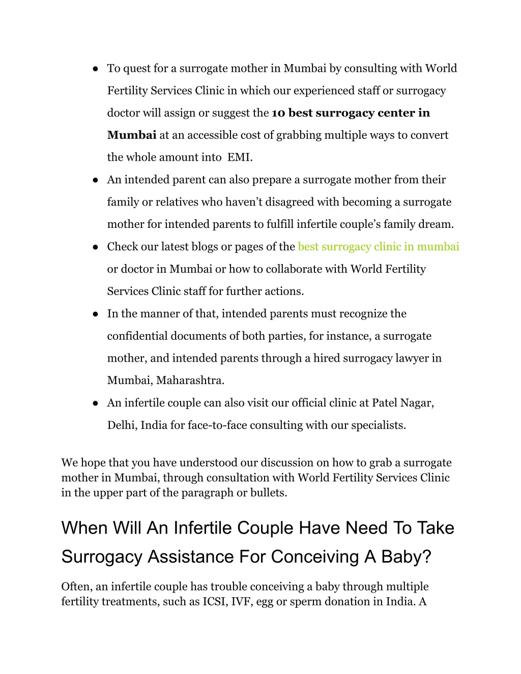 to quest for a surrogate mother in mumbai