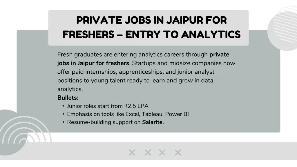 private jobs in jaipur for freshers entry