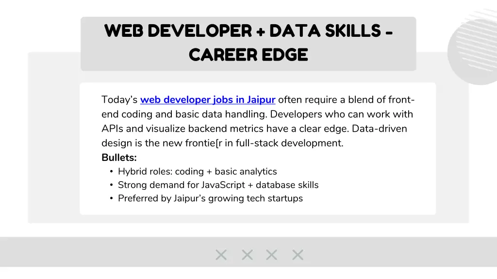 web developer data skills career edge