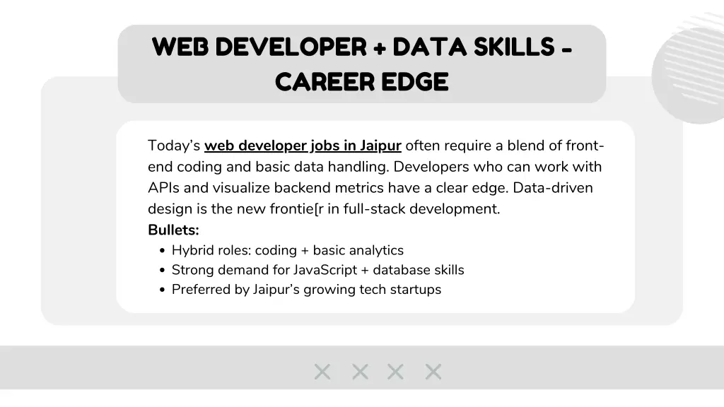 web developer data skills career edge