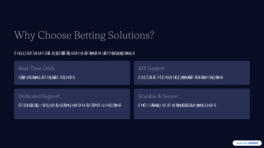 why choose betting solutions
