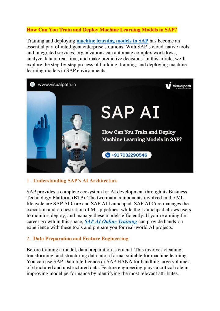 how can you train and deploy machine learning