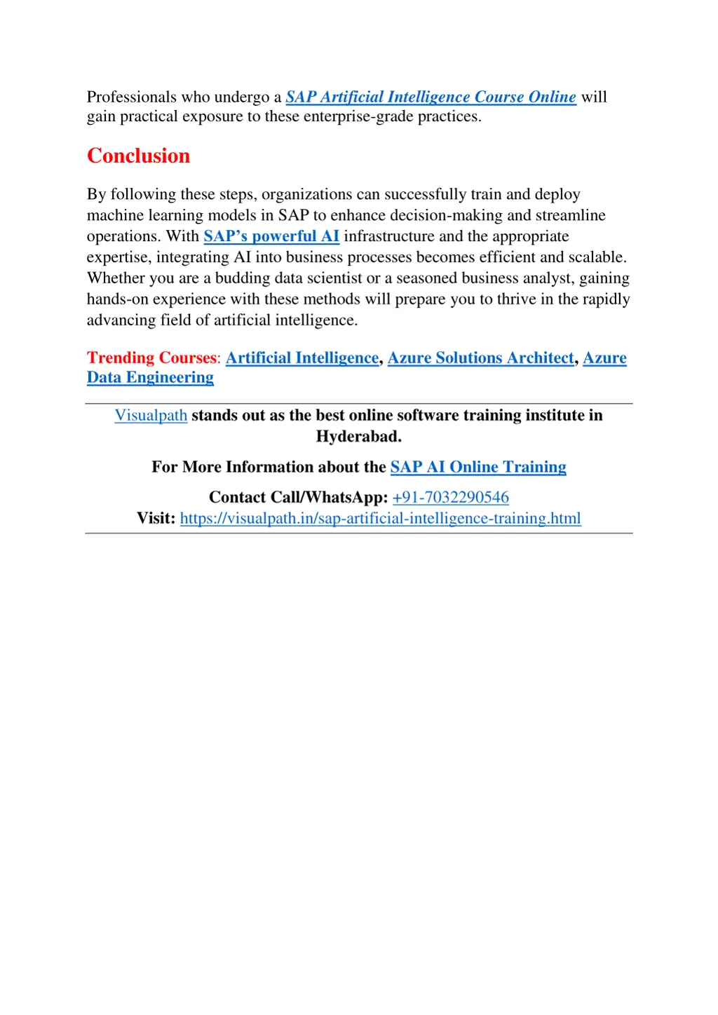 professionals who undergo a sap artificial