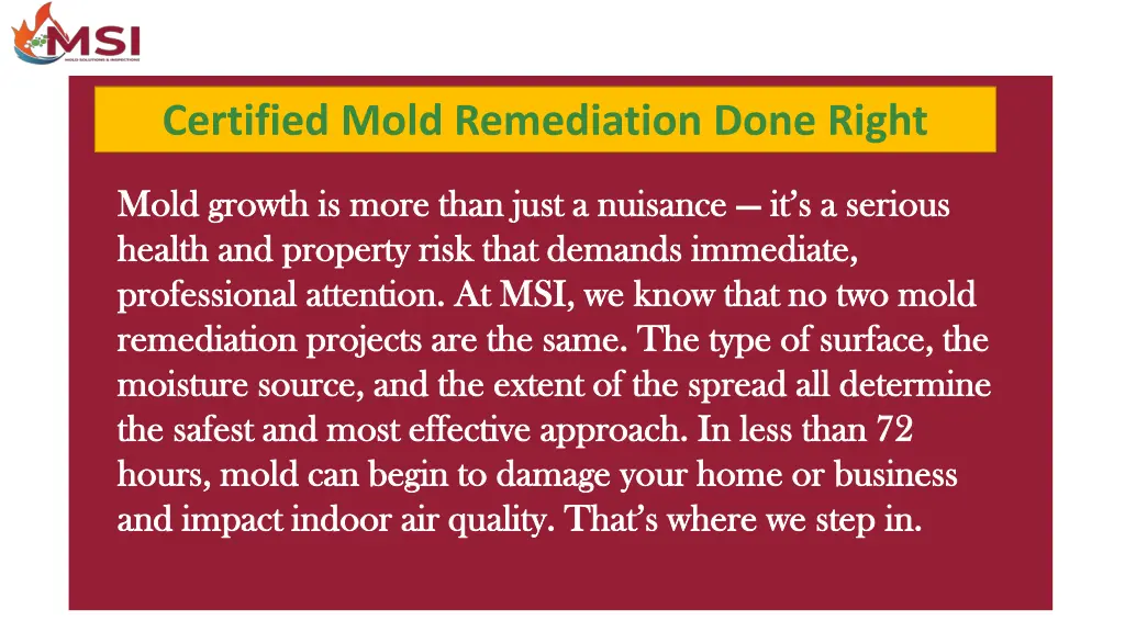 certified mold remediation done right