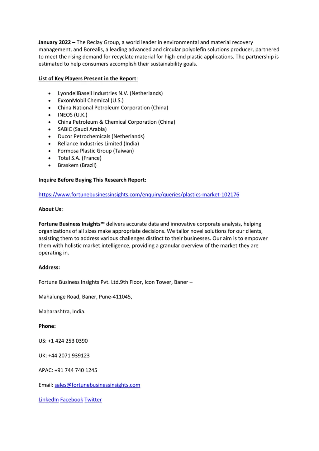 january 2022 the reclay group a world leader