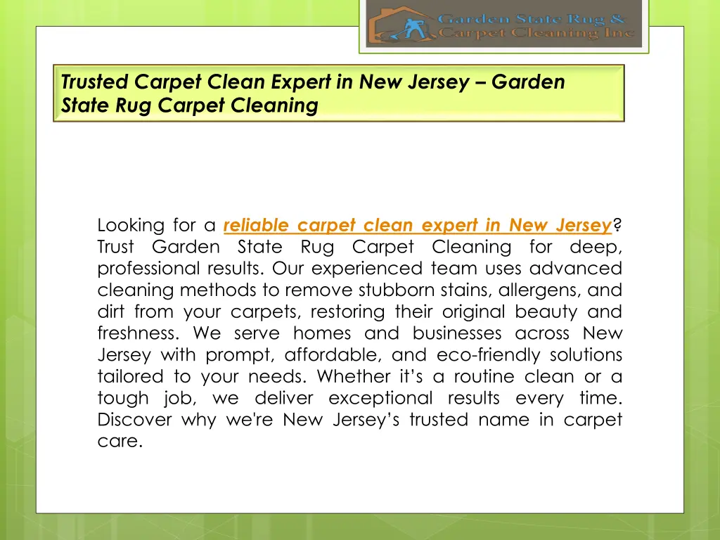 trusted carpet clean expert in new jersey garden 3