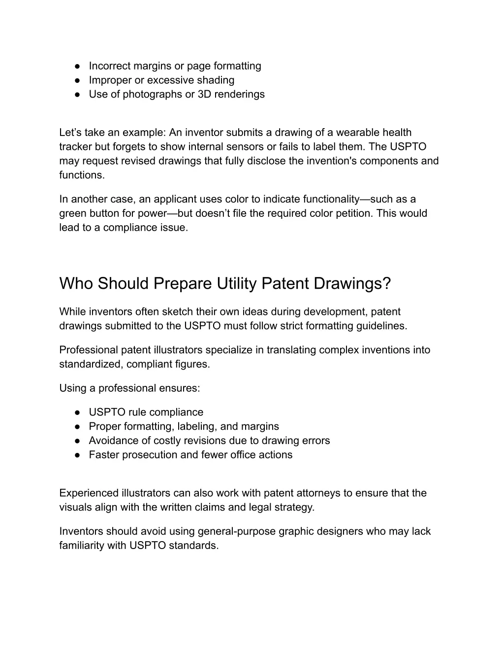 incorrect margins or page formatting improper