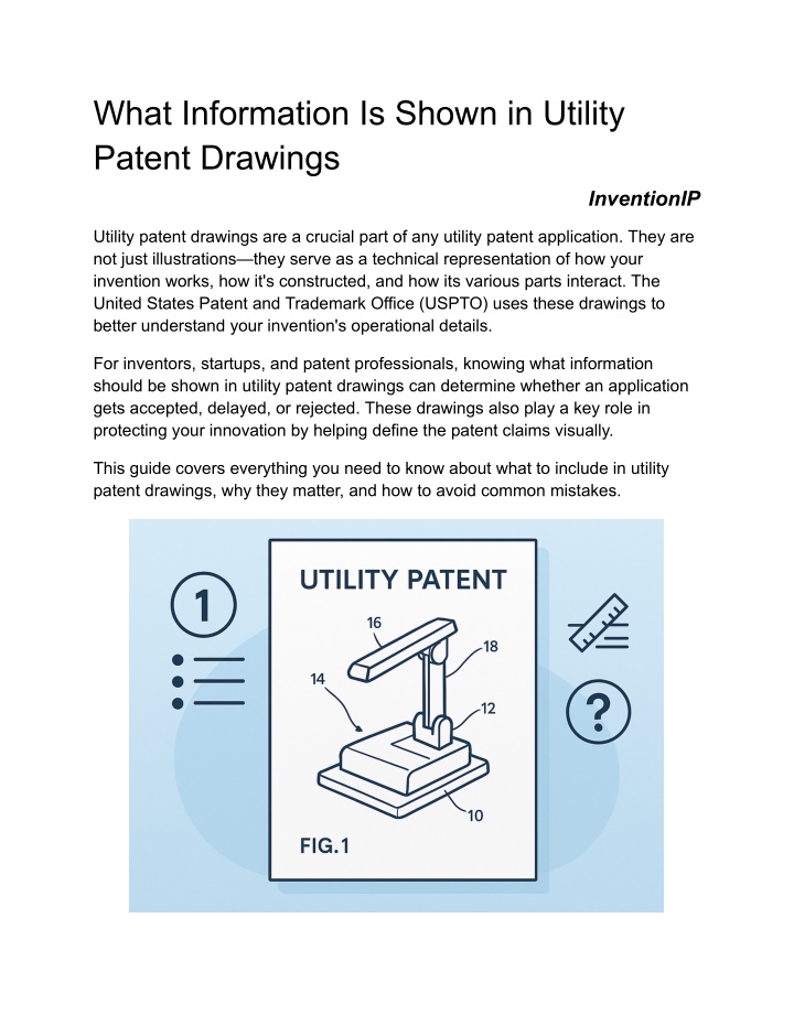 what information is shown in utility patent