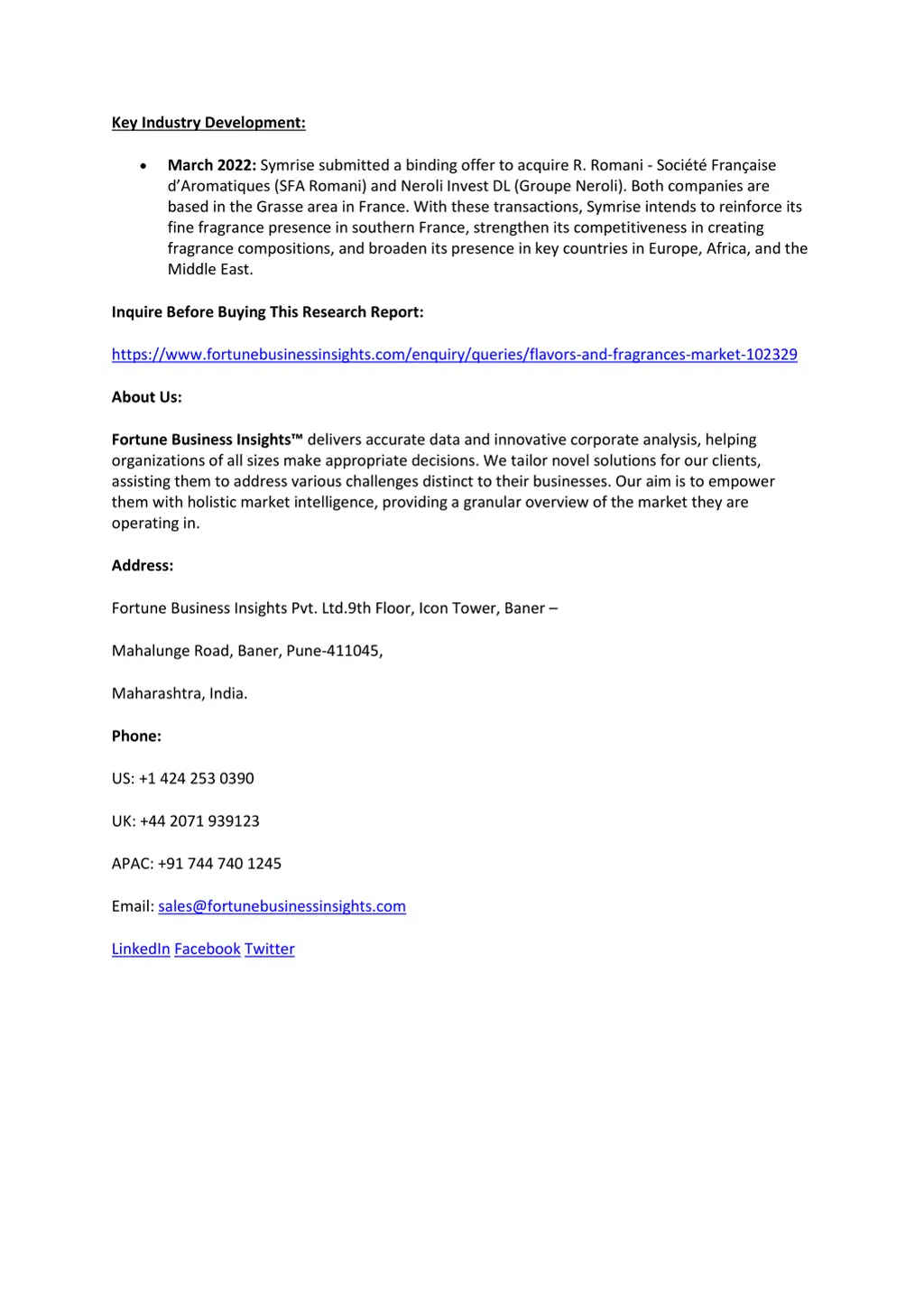 key industry development