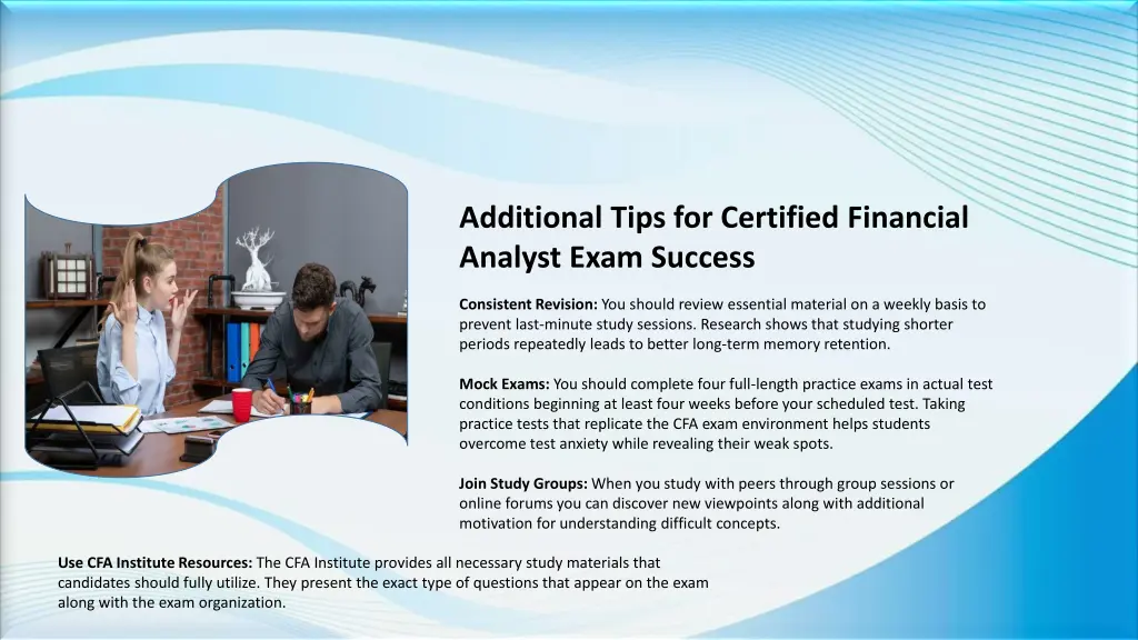 additional tips for certified financial analyst