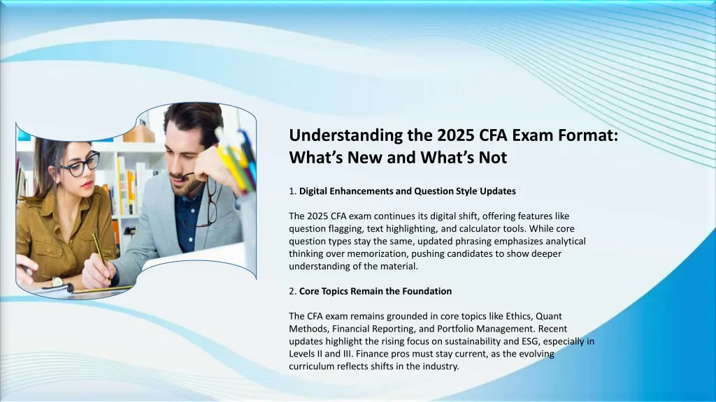 understanding the 2025 cfa exam format what