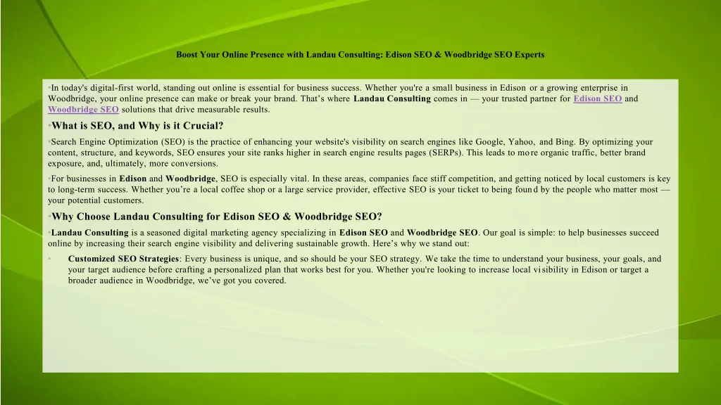 boost your online presence with landau consulting
