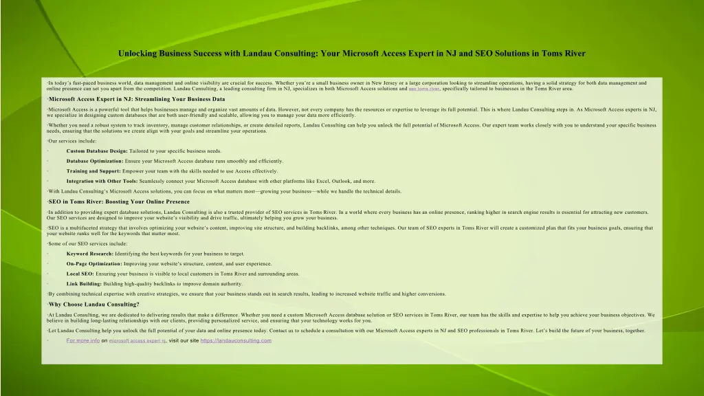 unlocking business success with landau consulting