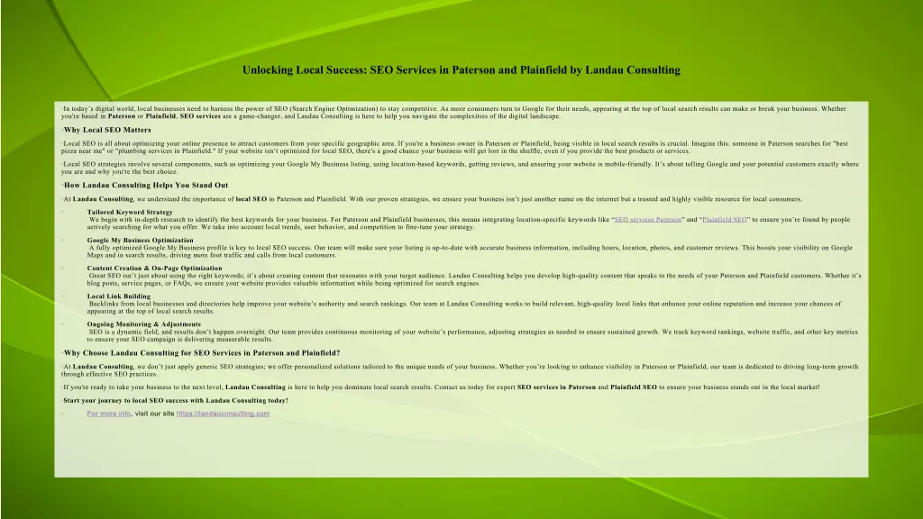 unlocking local success seo services in paterson