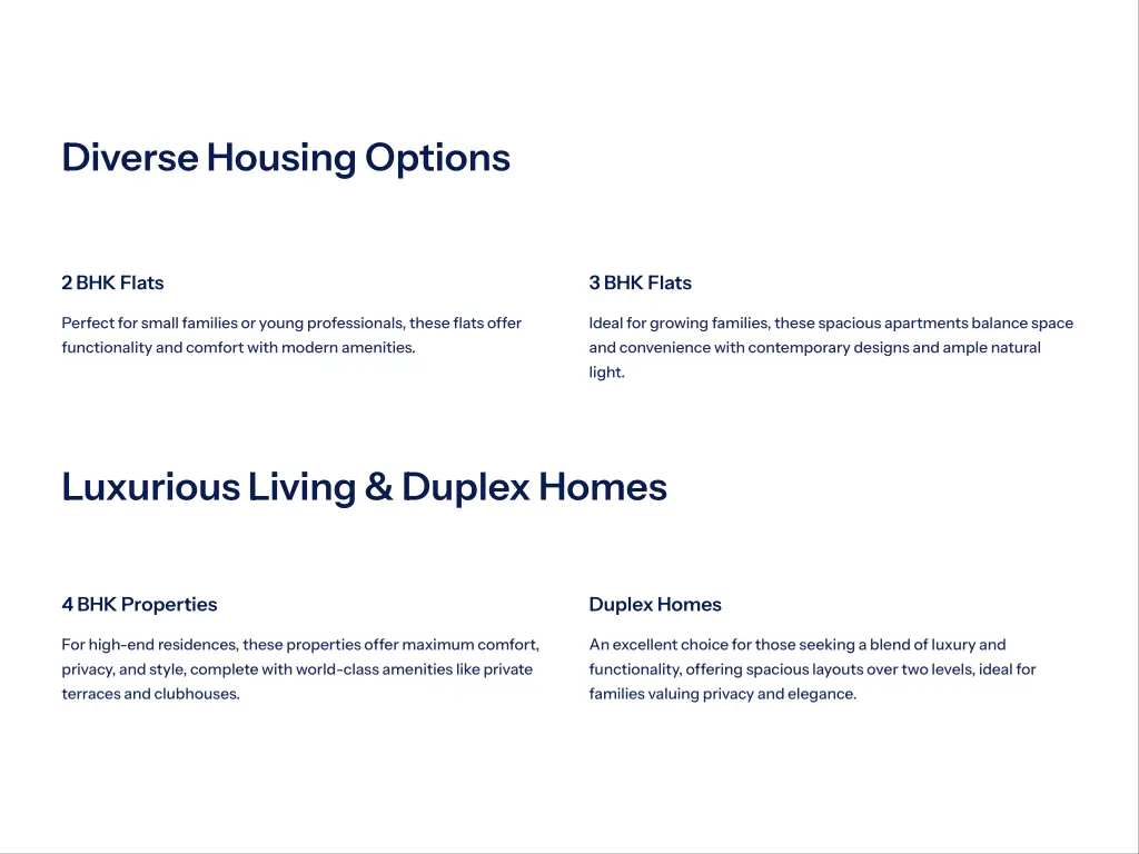 diverse housing options
