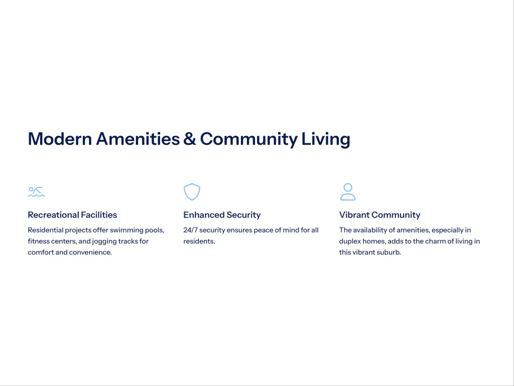 modern amenities community living