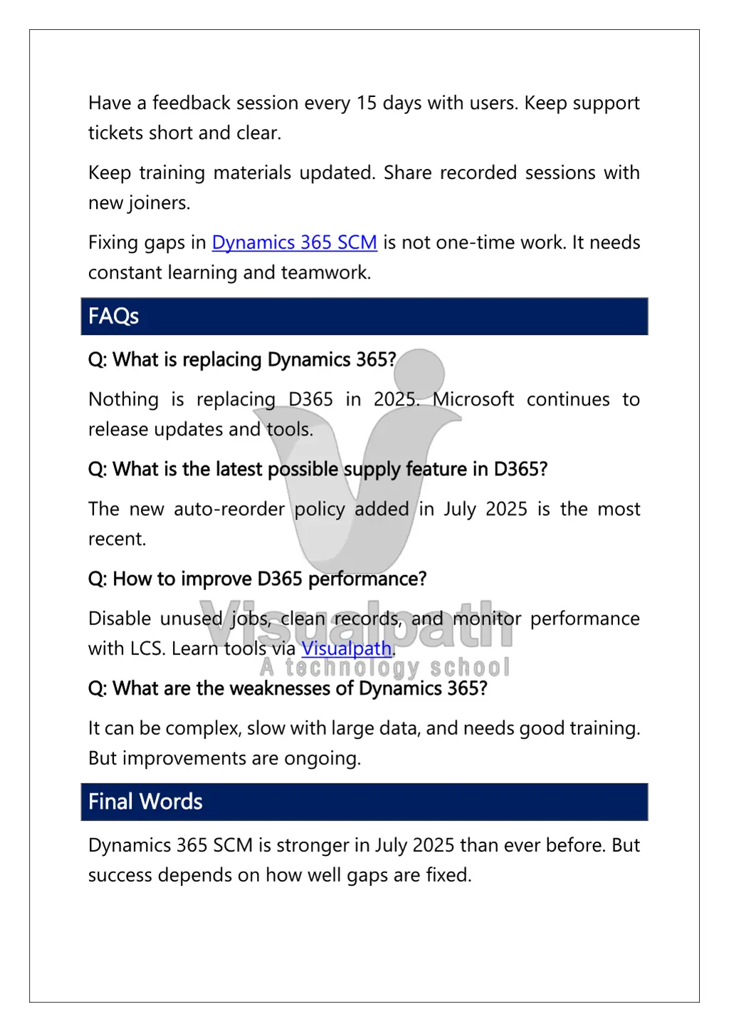 have a feedback session every 15 days with users