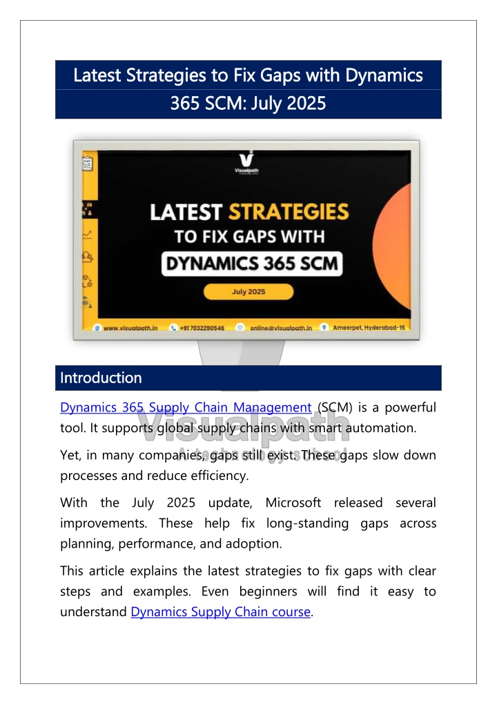 latest strategies to fix gaps with dynamics
